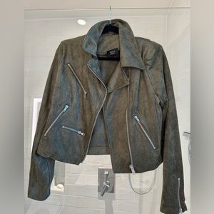 Vici Faux Suede Green Biker jacket